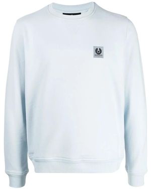 Belstaff Logo Patch Long-Sleeved Sweatshirt - Blue