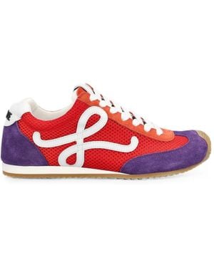 Loewe Ballet Runner 2.0 Suede-Panel Trainers - Red
