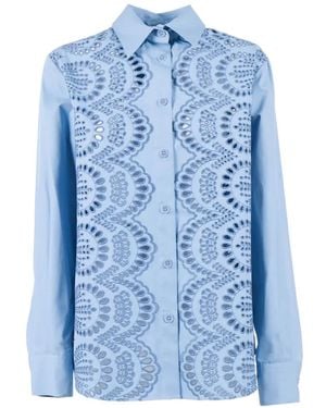 P.A.R.O.S.H. Cut-out embellished shirt - Blau