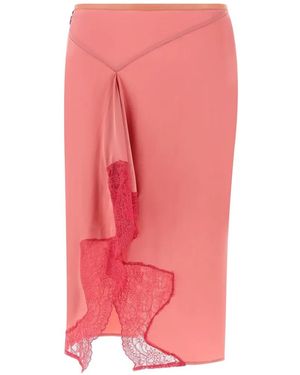 Vaillant Studio Lace-Detail Midi Skirt - Pink