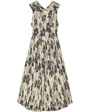 Ganni Floral-Print Dress - White