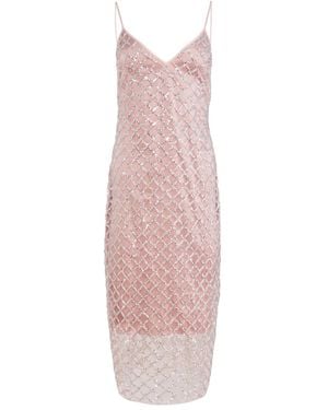 Fleur du Mal Embellished Midi Dress - Pink
