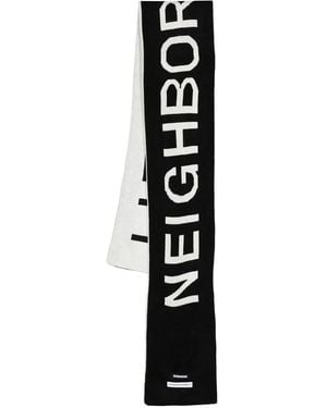Neighborhood Intarsia-Knit Logo Scarf - Black