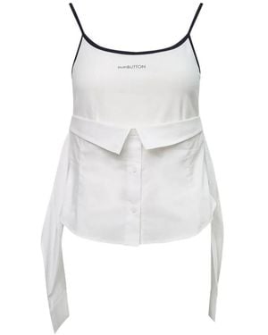 Pushbutton Layered-detail Top - White