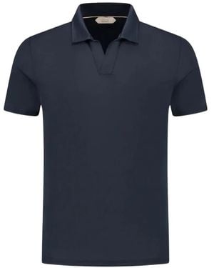 Aurélien Buttonless Cotton T-Shirt - Blue