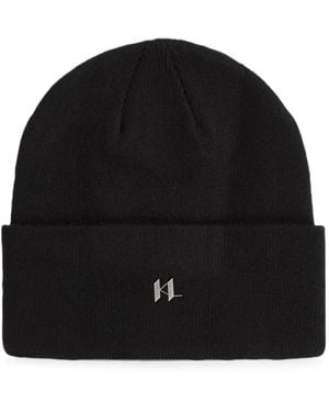 KARL LAGERFELD Monogram Knit Beanie - Black