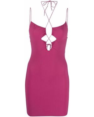 Amazuìn Halterneck Fitted Dress - Purple