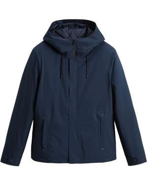 Woolrich Hooded Quilted Jacket - Blue