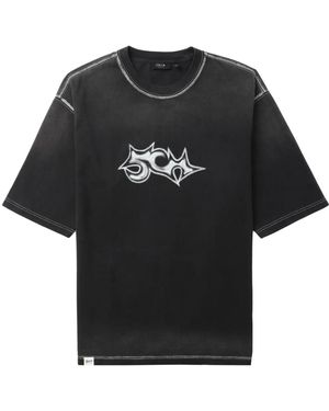 FIVE CM エンブロイダリー Tシャツ - ブラック