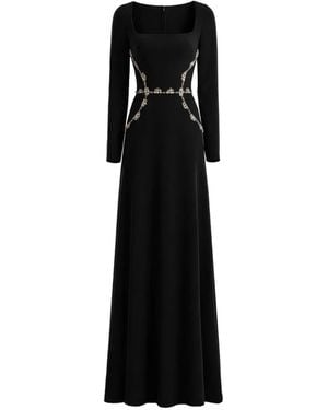 Gemy Maalouf Bead-Embellished Square-Neck Dress - Black