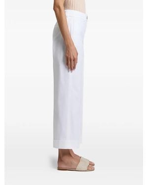 Peserico Pressed-Crease Turn-Up Pants - White