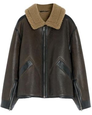 Lemaire Shearling-Trim Jacket - Black