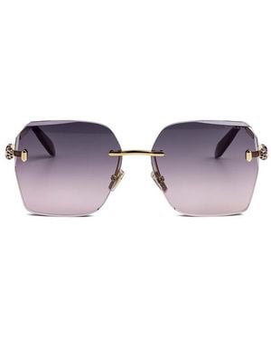 BVLGARI Serpenti Geometric-Frame Sunglasses - Purple