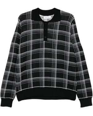 Ernest W. Baker Checked Polo Shirt - Black