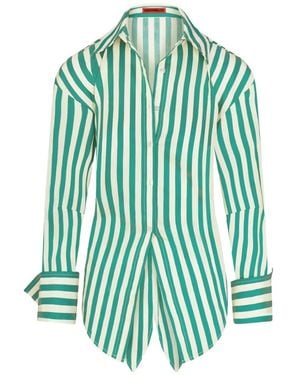 Simon Miller Loch Striped Poplin Shirt - Green