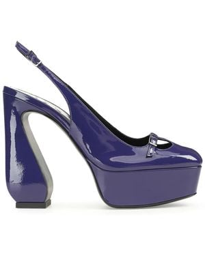 Sergio Rossi Si Rossi 85Mm Slingback Court Shoes - Blue