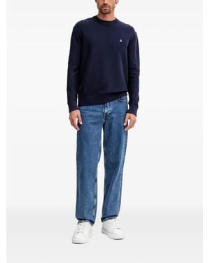 Benetton Logo-Embroidered Sweatshirt - Blue