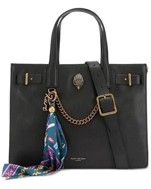 Kurt Geiger Scarf-Detail Eagle-Embellishment Tote Bag - Black