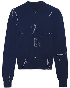 ShuShu/Tong Fringed-Detail Cardigan - Blue