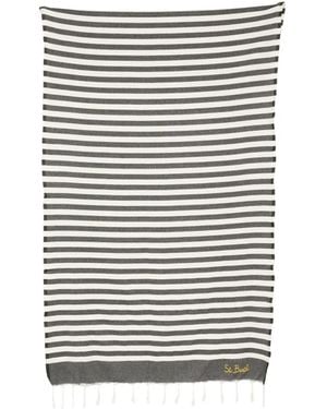 MC2 Saint Barth Striped Beach Towel - Black
