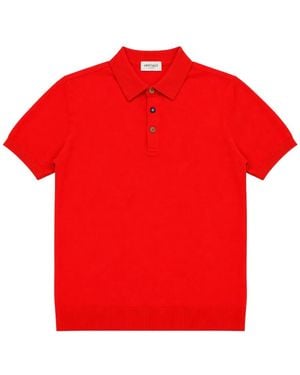 Heritage Polo De Punto Fino De Manga Corta - Rojo