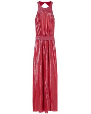 Giorgio Armani Crystal-Embellished Halterneck Maxi Dress - Red