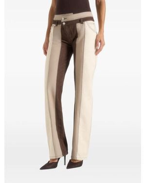 Manière De Voir Jacinda Colour-Block Panelled Jeans - Natural