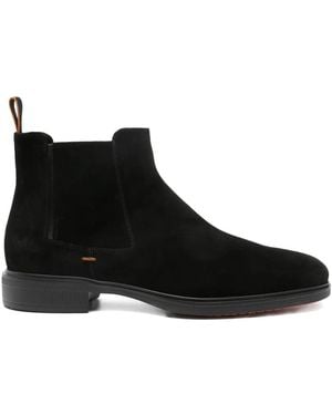 Santoni Suède Chelsea Laarzen - Zwart