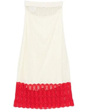 Jil Sander Elastic-Waistband Midi Skirt - White