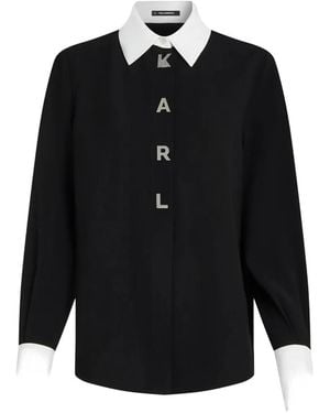 KARL LAGERFELD Chemise À Lettrage Contrastant - Black