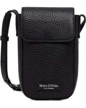 Marc O' Polo Grained-Leather Phone Bag - Black