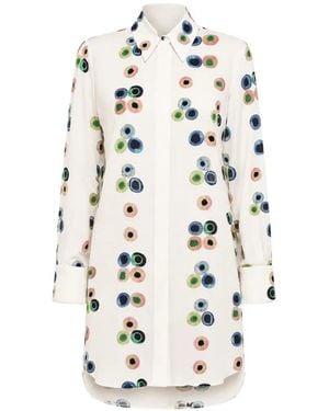 Chloé Printed Silk Shirt Dress - White