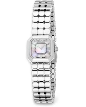 Roberto Cavalli Octagonal Mother-Of-Pearl 18Mm Watch - White