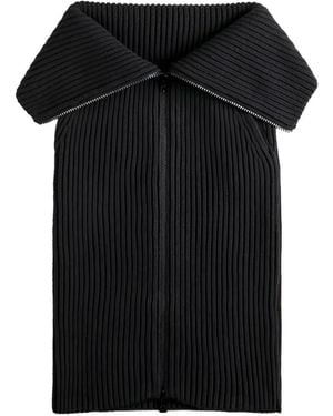 Tod's Zip Ribbed Skirt - Black