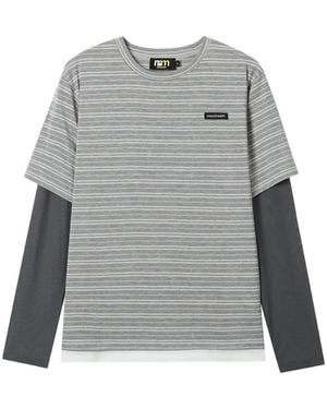 Mini Cream Layered T-Shirt - Gray