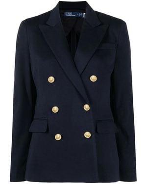 Polo Ralph Lauren Double-Breasted Knitted Blazer - Blue