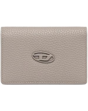 DIESEL Logo-Plaque Cardholder - Grey