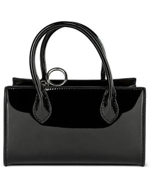 Benetton Mini Patent-Finish Tote Bag - Black