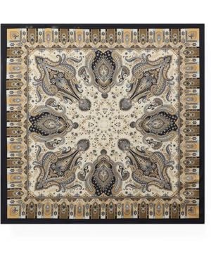 Etro Foulard En Sergé De Soie À Motif Cachemire - Metallic