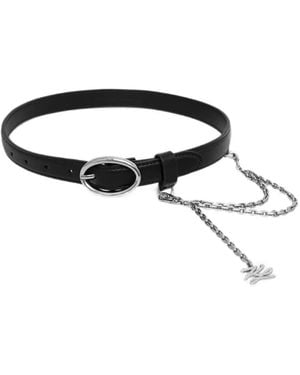 KARL LAGERFELD Chain-Link Crystal-Embellished Belt - Black