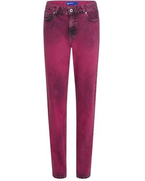 KARL LAGERFELD Logo-Patch Jeans - Red