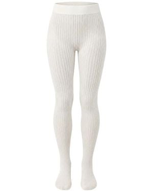 Swedish Stockings Zoe Ribbed-Knit Tights - White