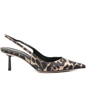 Le Silla Slingback Leopard-Print Court Shoes - Metallic