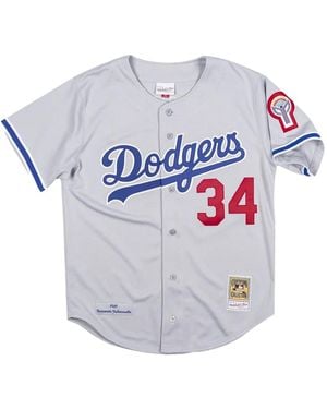 Mitchell & Ness Mlb Dodgers 1981 Fernando Valenzuela Shirt - Grey
