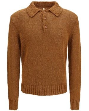 sunflower Linen Polo Top - Brown