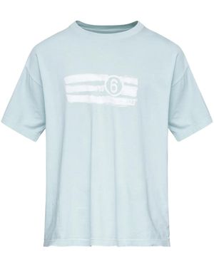 MM6 by Maison Martin Margiela プリント Tシャツ - ブルー