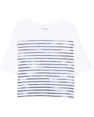 Ba&sh Stripe Print Boxy Top - White