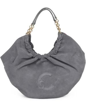 Coccinelle Ruched Chain-Link Tote Bag - Grey