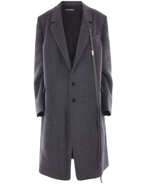 Ann Demeulemeester Abrigo Viv con solapas de muesca - Gris
