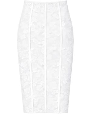 Fleur du Mal Falda Midi De Tubo Le Stretch De Encaje - Blanco